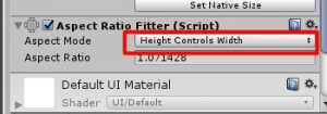 Измените Aspect mode на Height control width